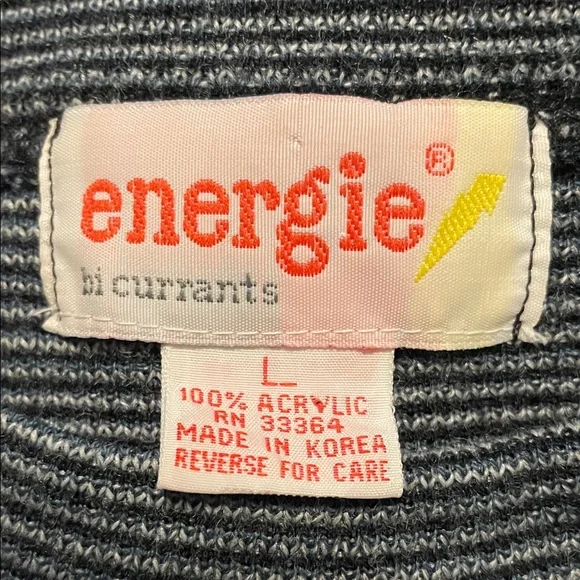Energie Women’s Vintage Crewneck Sweater - Black Blue and Gray - Picture 2 of 4